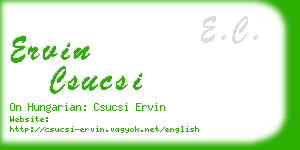 ervin csucsi business card